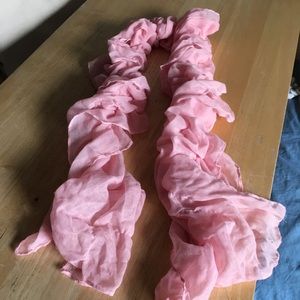 Pink fluffy scarf